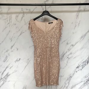 Rose Gold Sparkly Sequin Dress - size M